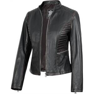 NEW DECRUM women's genuine leather jacket in rub off brown